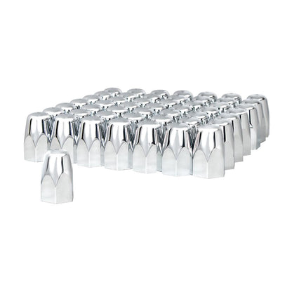 (60/CBOX) 1-1/2” X 2-3/4” CHROME PLASTIC TALL NUT COVER - PUSH-ON (60/PACK)