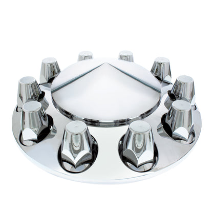 Chrome Plastic Pointed Axle Cover - 33mm Thread-On Nut Cover