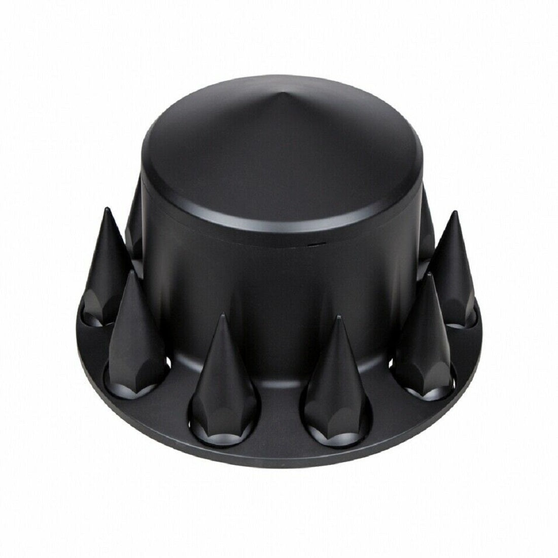 (2) - Matte Black Pointed Rear Axle Cover w/ 33mm Spike Thread-on Nut Cover