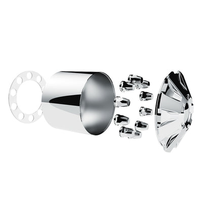 Pair of Rubican Chrome Plastic Rear Axle Covers Kit W/33MM Thread On Nut Covers.