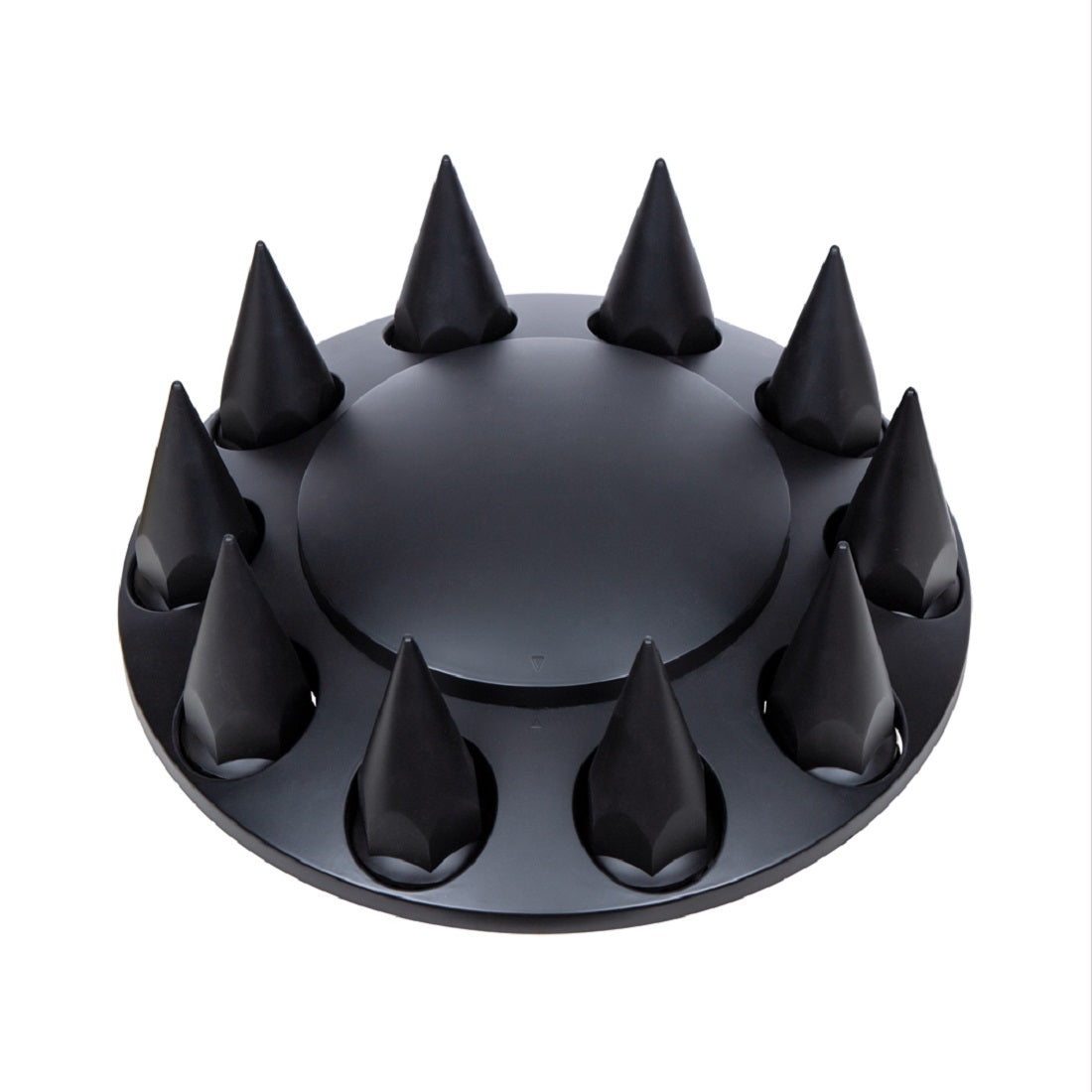 (2) - Matte Black Dome Front Axle Cover w/ 33mm Spike Thread-on Nut Cover