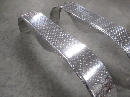 (2) Tandem Aluminum Double Axle Tread Plate Trailer Fenders 72"L  20"H  10"W