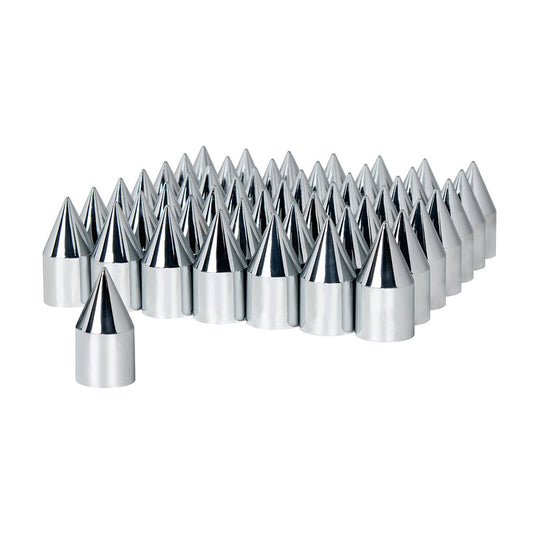 (60/CBOX) 33MM X 3 1/8" CHROME PLASTIC SPIKE NUT COVER - PUSH-ON (60/PACK)