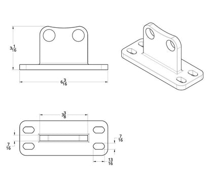 Peterbilt Exhaust Stack Cab Bracket Stainless Steel Lower Straight Flat Style