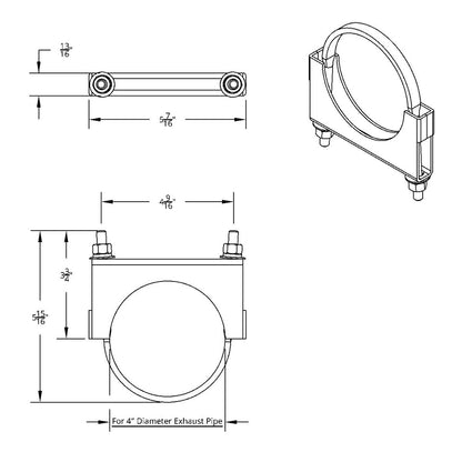 4” Polished Stainless-Steel U-Bolt Exhaust Clamp