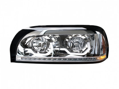 Freightliner Century Chrome Projection Headlight w/ LED Turn Signal & Light Bar