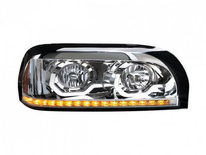 Freightliner Century Chrome Projection Headlight w/ LED Turn Signal & Light Bar