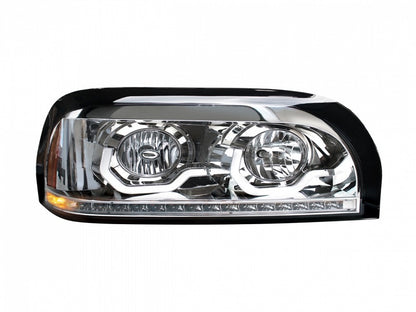 Freightliner Century Chrome Headlight w/ LED Turn Signal & Light Bar Passenger