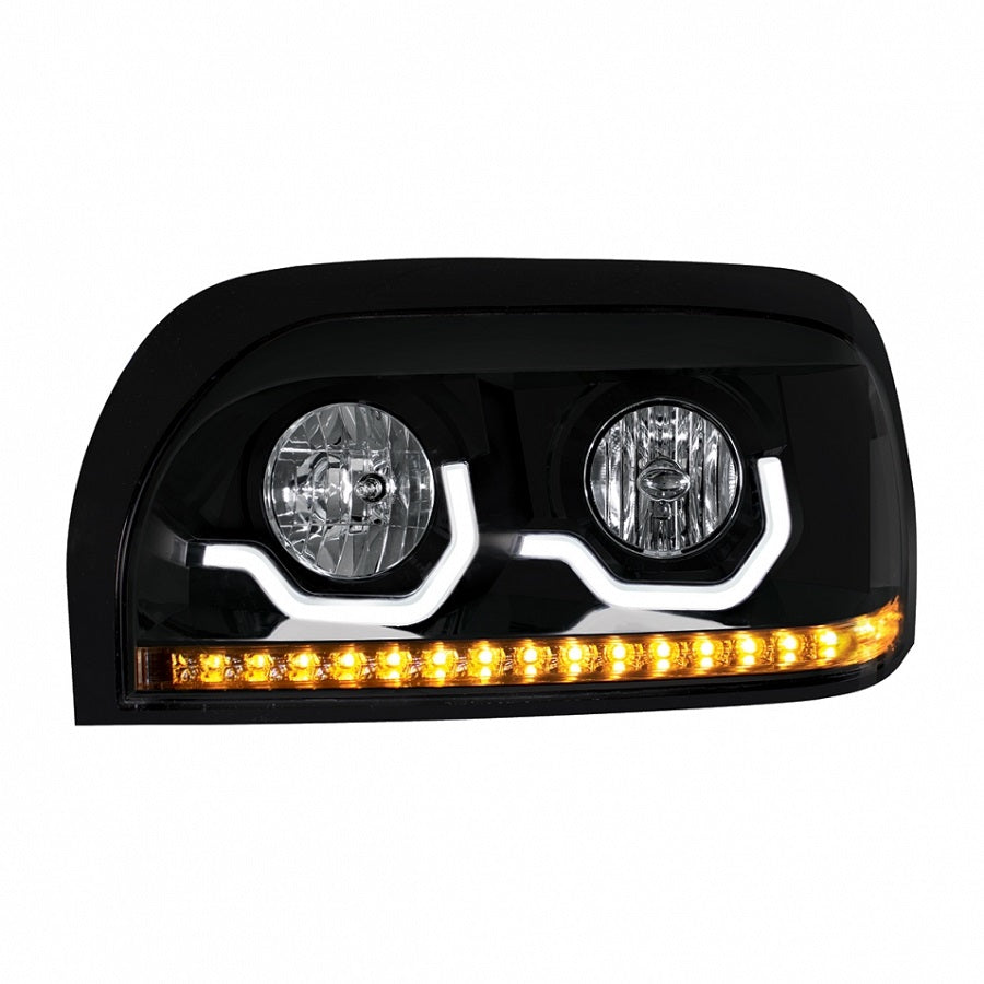 Freightliner Century "Blackout" Headlight w/ LED Turn Signal & Light Bar Driver