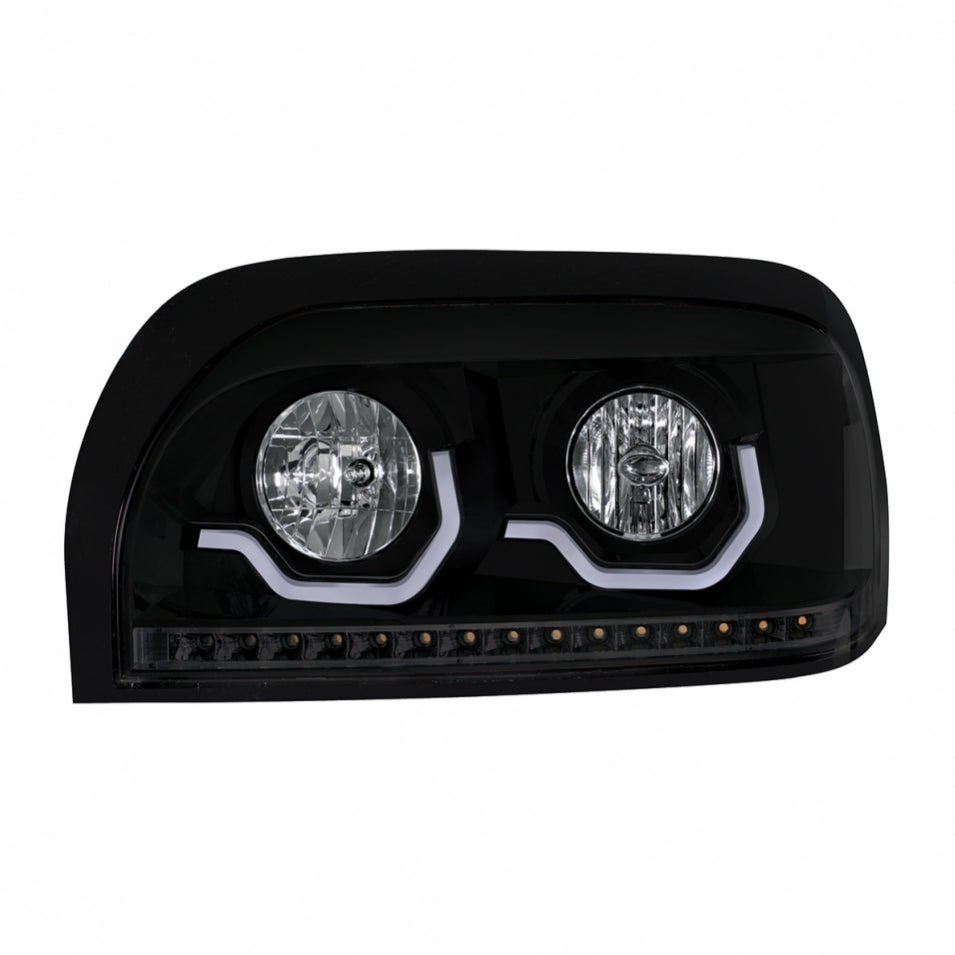 Freightliner Century "Blackout" Headlight w/ LED Turn Signal & Light Bar Driver