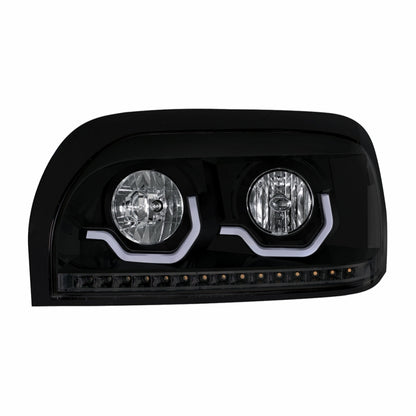 Freightliner Century "Blackout" Headlight w/ LED Turn Signal & Light Bar Driver