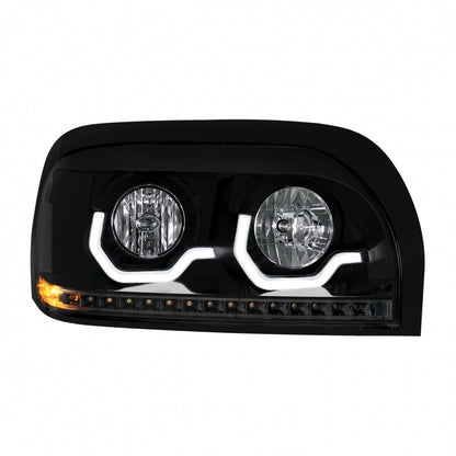 Freightliner Century "Blackout" Headlight w/ LED Turn Signal Light Bar Passenger