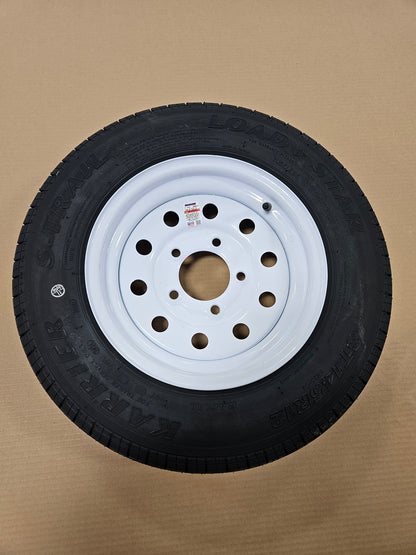 Trailer Camper 12" White 12x4JA / 5 Hole / Dexstar Wheel Rim / ST145R12 Radial Tire