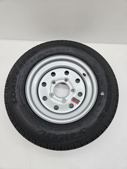 Trailer Camper 12" Silver 12x4JA / 5 Hole / Dexstar Wheel Rim / ST145R12 Radial Tire