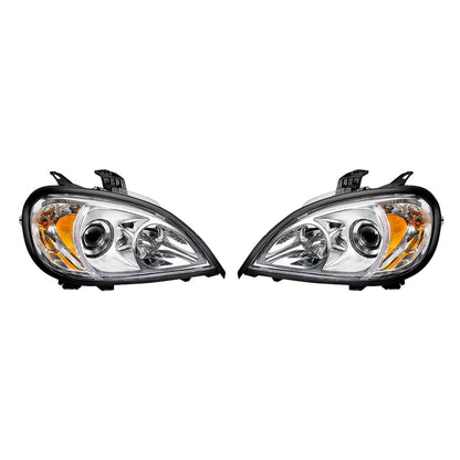 (1) Pair of Chrome Projection Headlights For 1996-2020 Freightliner Columbia