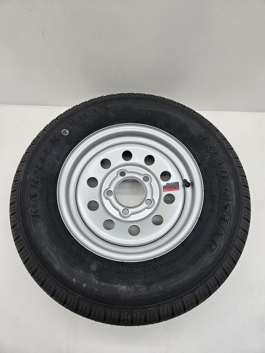 Trailer Camper 13" Silver 13x4.5 / 5 Lug Hole Wheel Rim / ST175/80R13 Radial Tire