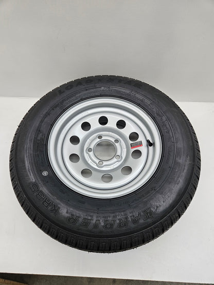 Trailer Camper 14" Silver 14x5.5 / 5 Lug Hole Wheel / ST205/75R14 Radial Tire