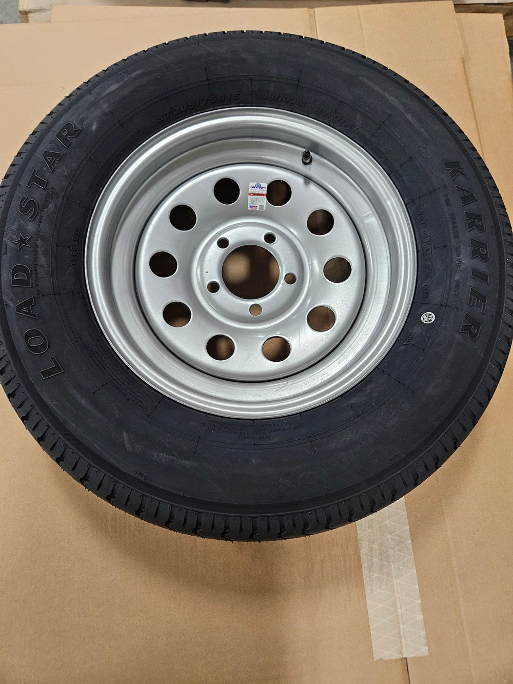 Trailer Camper 15" Silver 15x5x4.5 Dexstar Wheel Rim ST205/75R15 Radial Load D Tire