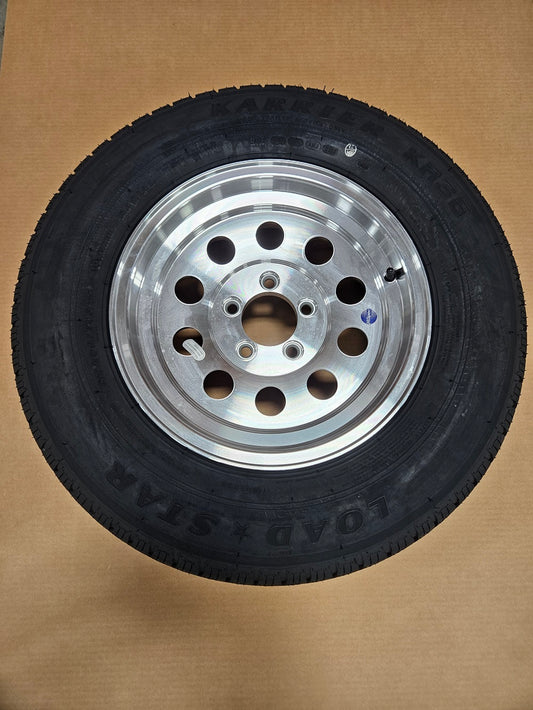 Trailer Camper 15" Silver Aluminum Wheel Rim 15x6x4.5 ST205/75R15 Radial Tire C Load