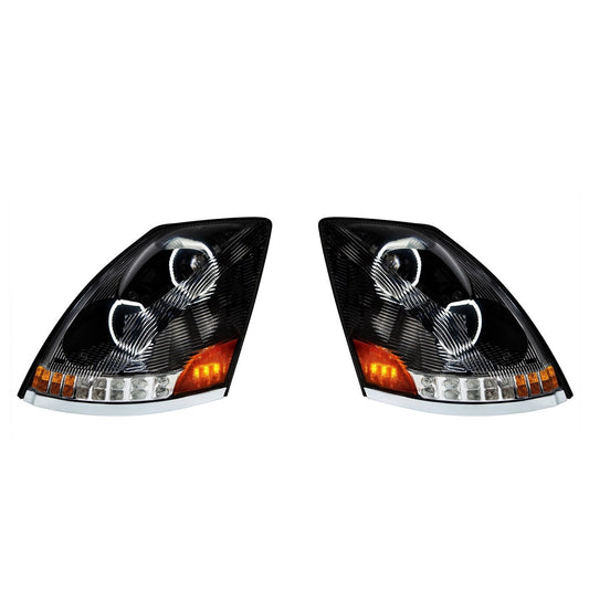 2003-2017 Compatible with Volvo VN/VNL Blackout Full LED Headlights Both RH/LH