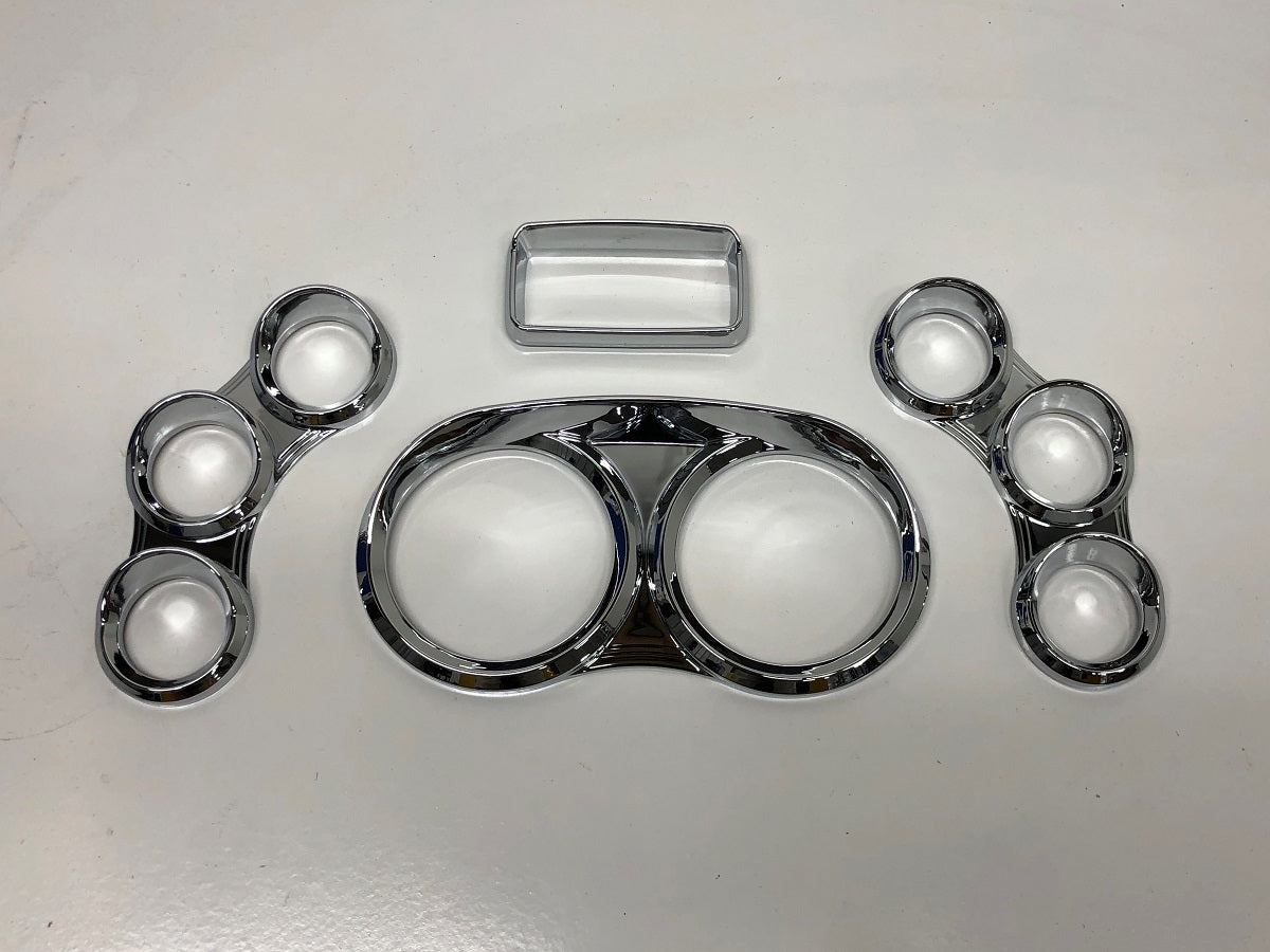 Chrome Center Gauge Cover Kit For Peterbilt 379 384 386 387 388 389