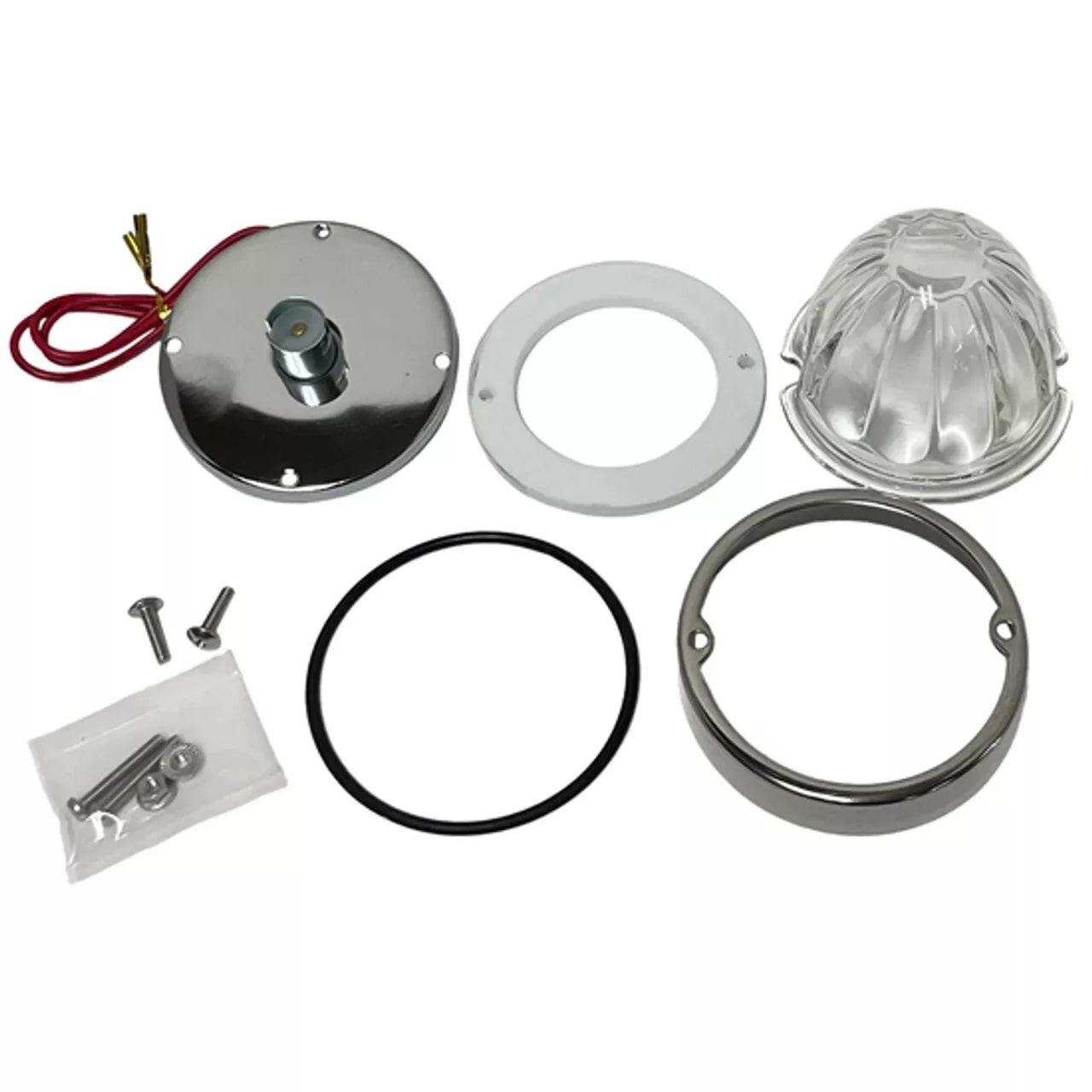 Gen2 Clear Glass Watermelon Glass Flush Mount Light Kit With 1156 Bulb Socket